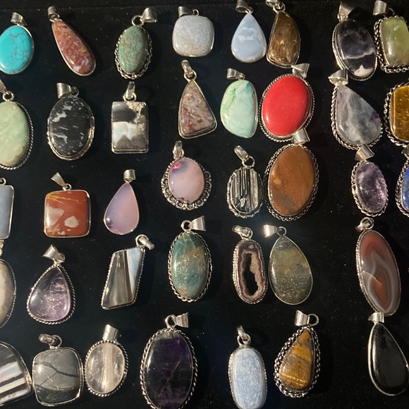 Assorted Gemstone Pendant stamped 925 (pick one) - Picture 4 of 7